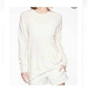 Athleta Asymmetrical Hem Rest Day Ivory Sweater Size Xsmall